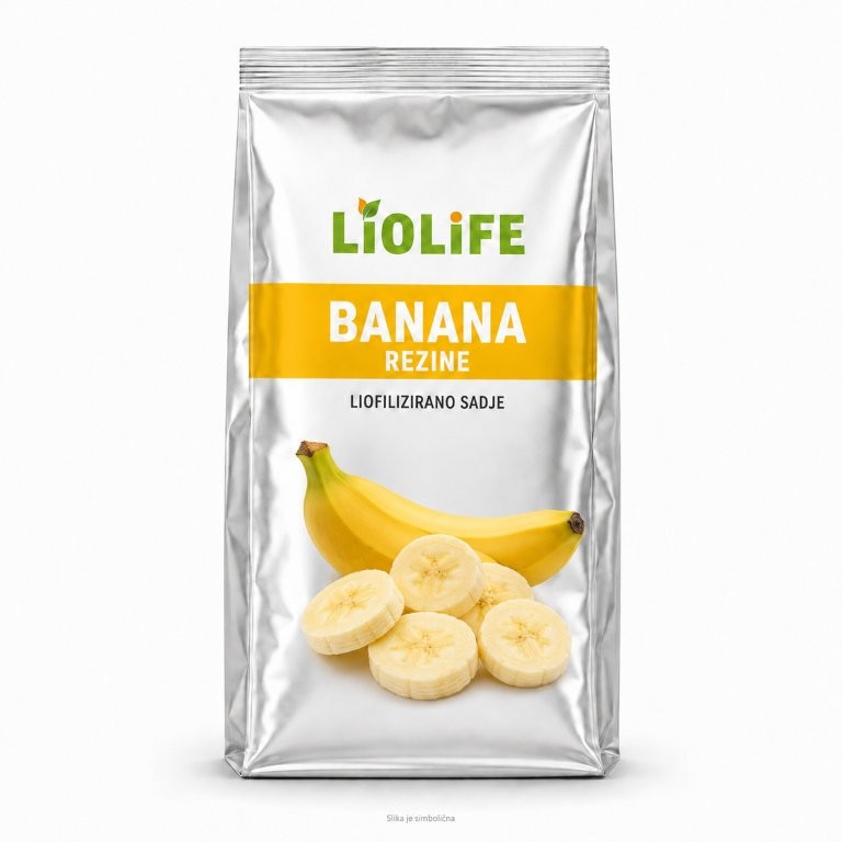 Srebrna vrečka LIOLIFE - Liofilizirana banana rezine