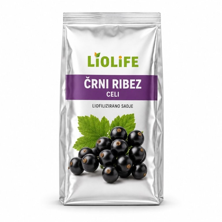 Srebrna vrečka LIOLIFE liofiliziran črni ribez