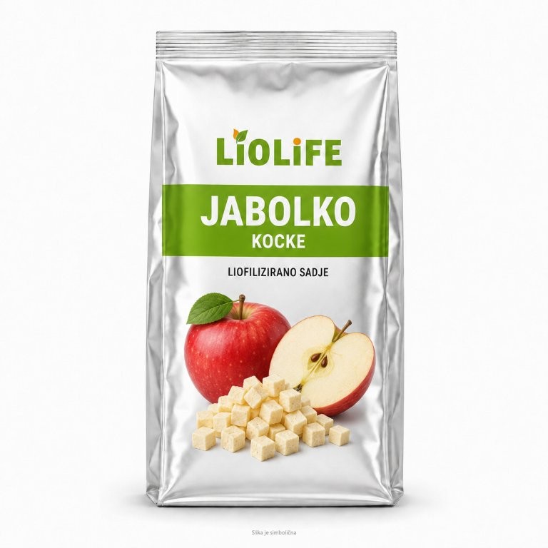 Srebrna vrečka LIOLIFE - liofilizirano jabolko kocke