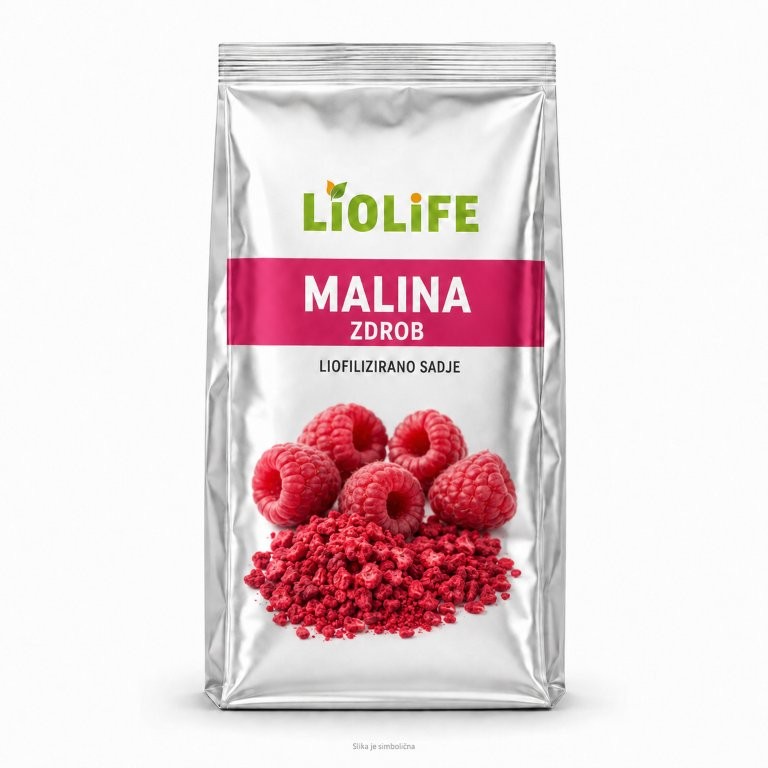 Srebrna vrečka LIOLIFE - Liofilizirana malina zdrob