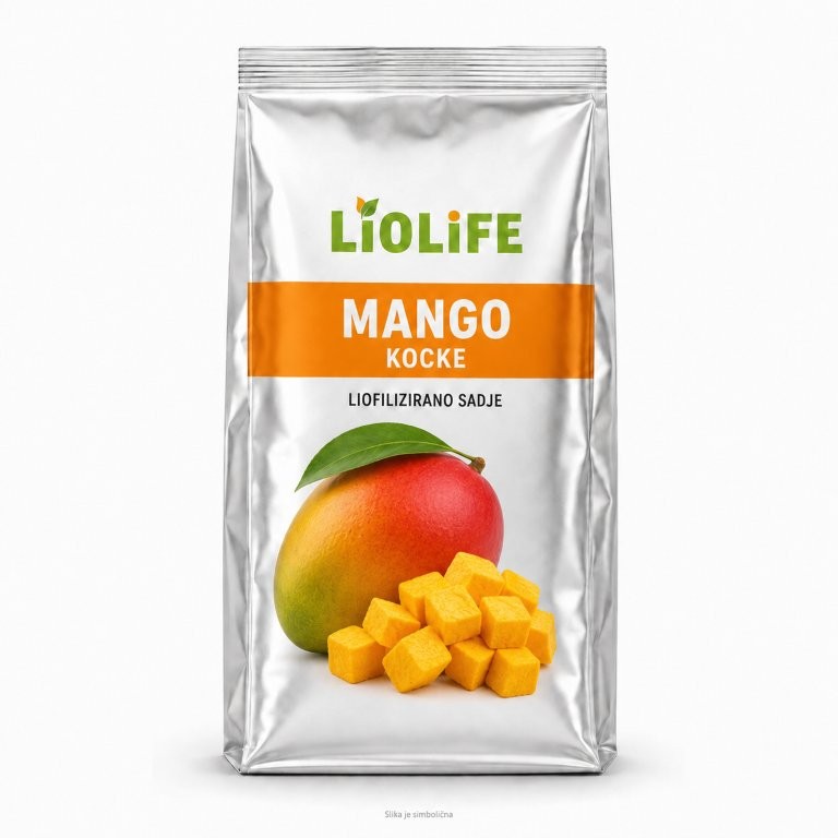 Srebrna vrečka LIOLIFE - Liofiliziran mango kocke