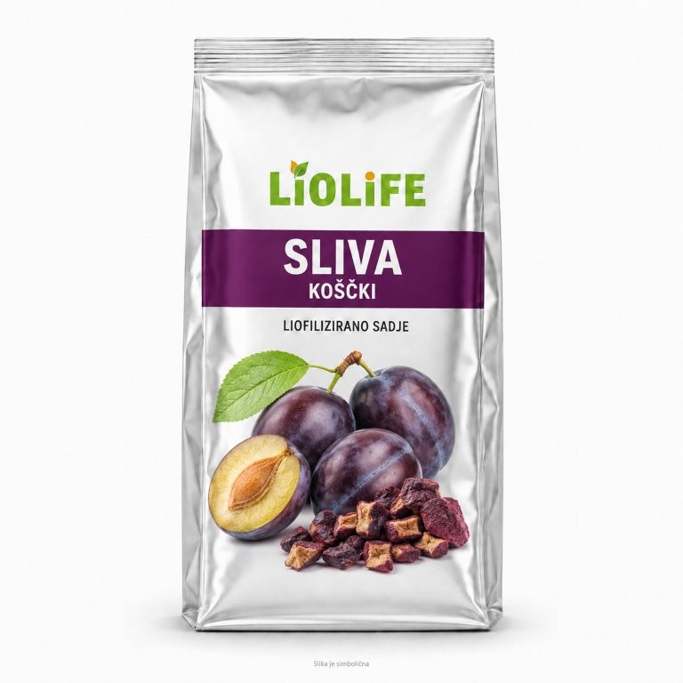 Srebrna vrečka LIOLIFE - liofilizirana sliva koščki